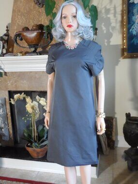 Marni Charcoal Gray Satin Shift Dress Size IT 38 US 2